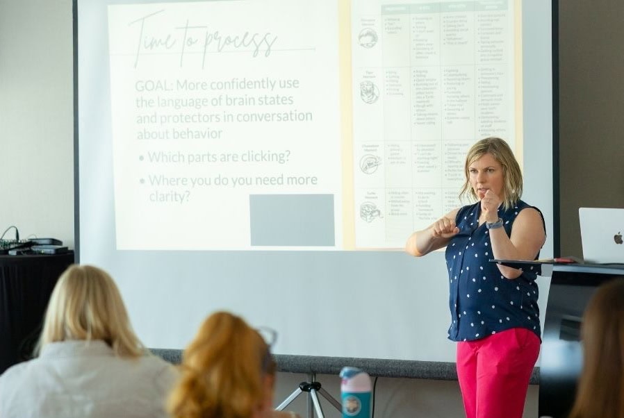 Jessica Sinarski presenting at Behavior Rewired Train the Trainer professional development event